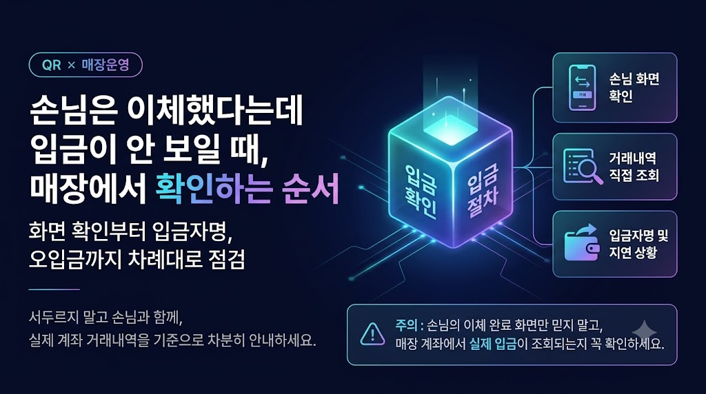 손님은 이체했다는데 입금이 안 보일 때, 매장에서 확인하는 순서