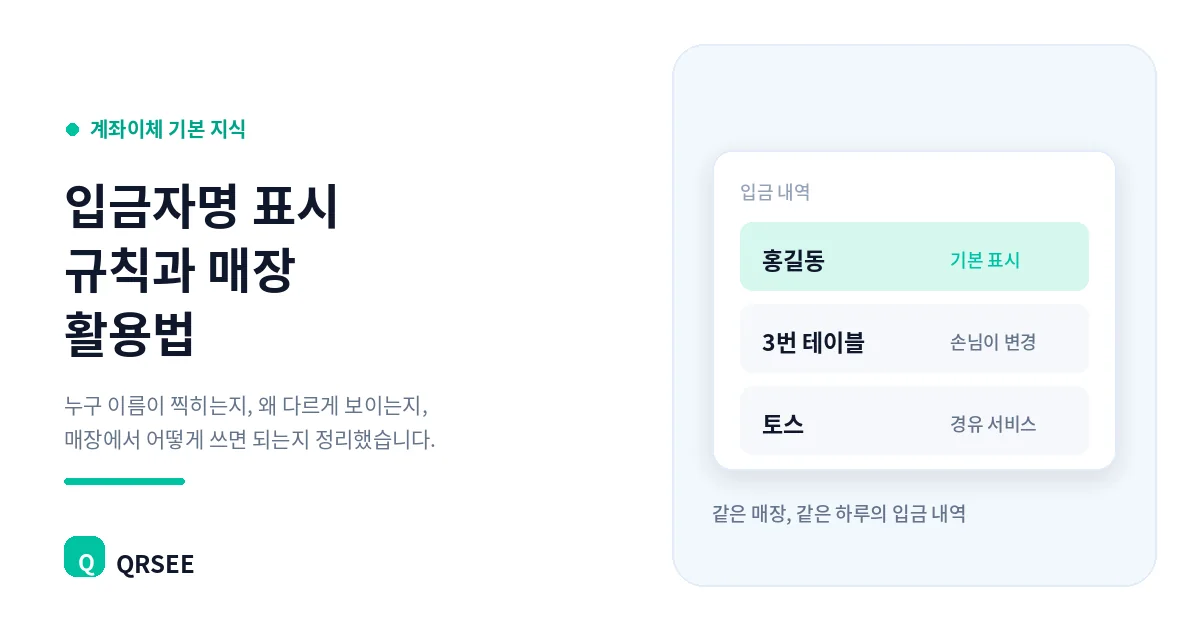 입금자명 뜻과 '받는 분 통장 표시', 이름이 다르게 뜨는 이유