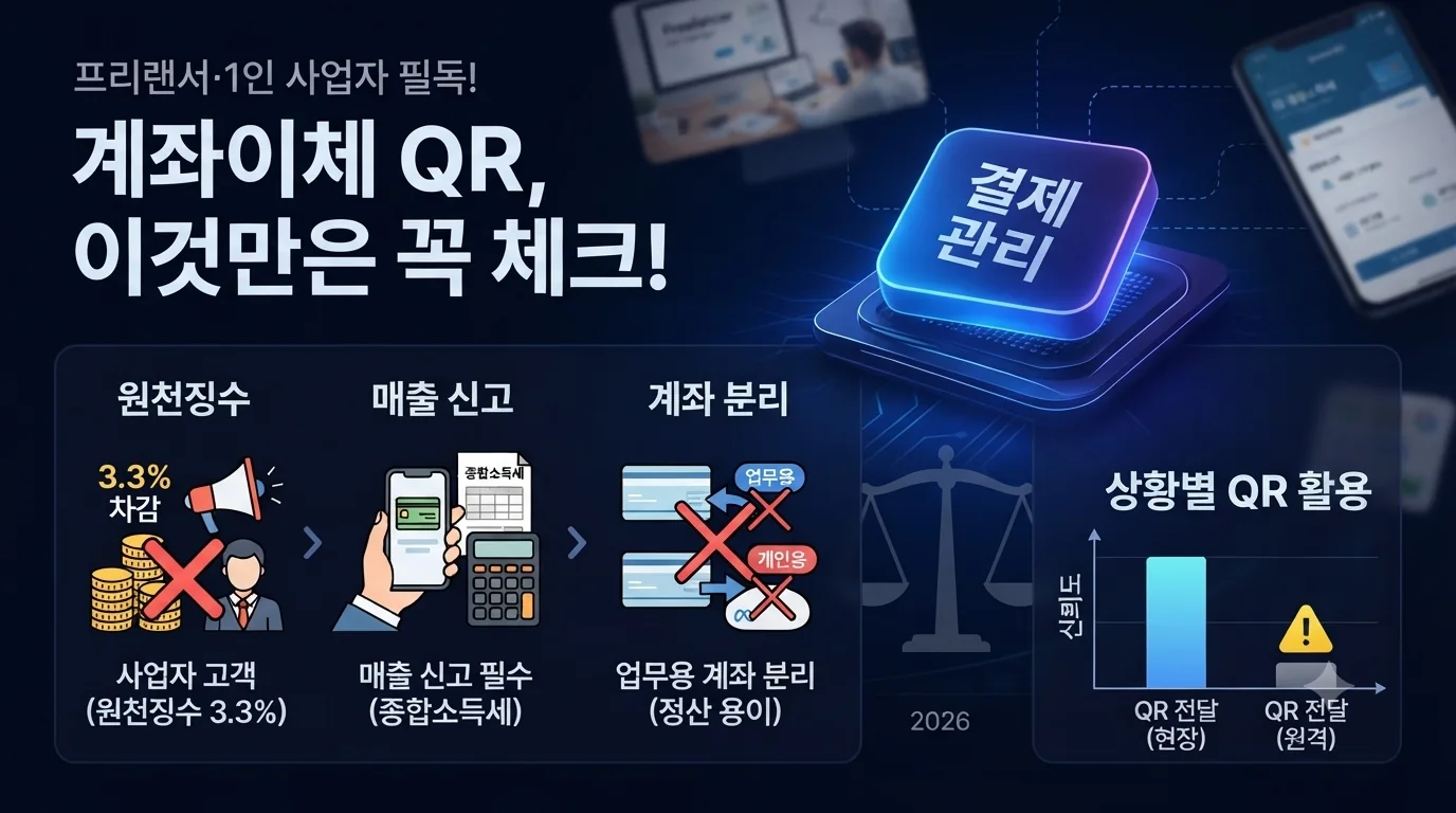 프리랜서·1인 사업자, 계좌이체 QR만으로 결제받을 때 체크할 점