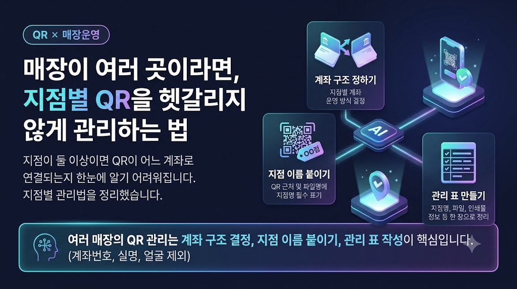 매장이 여러 곳이라면, 지점별 QR을 헷갈리지 않게 관리하는 법