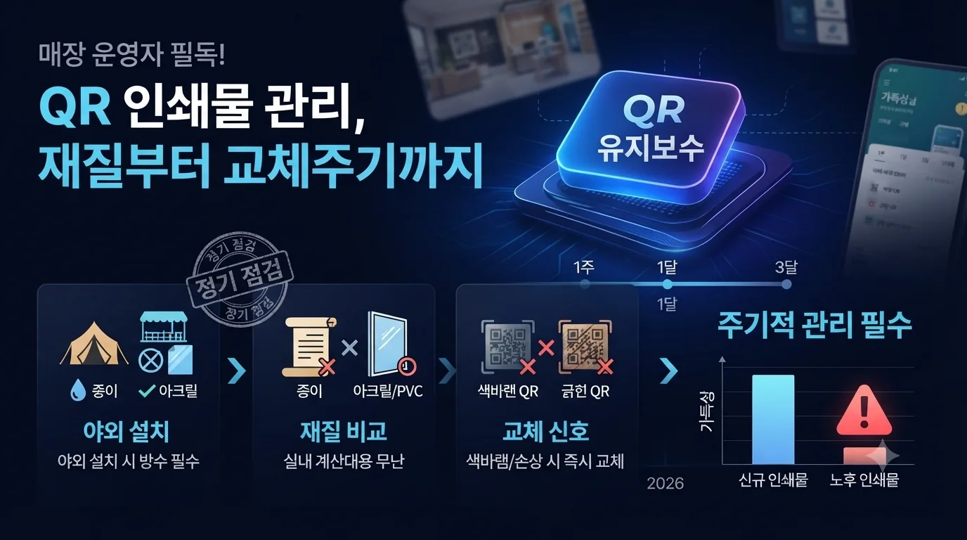 QR 인쇄물 오래 쓰기 – 재질·방수부터 교체주기까지