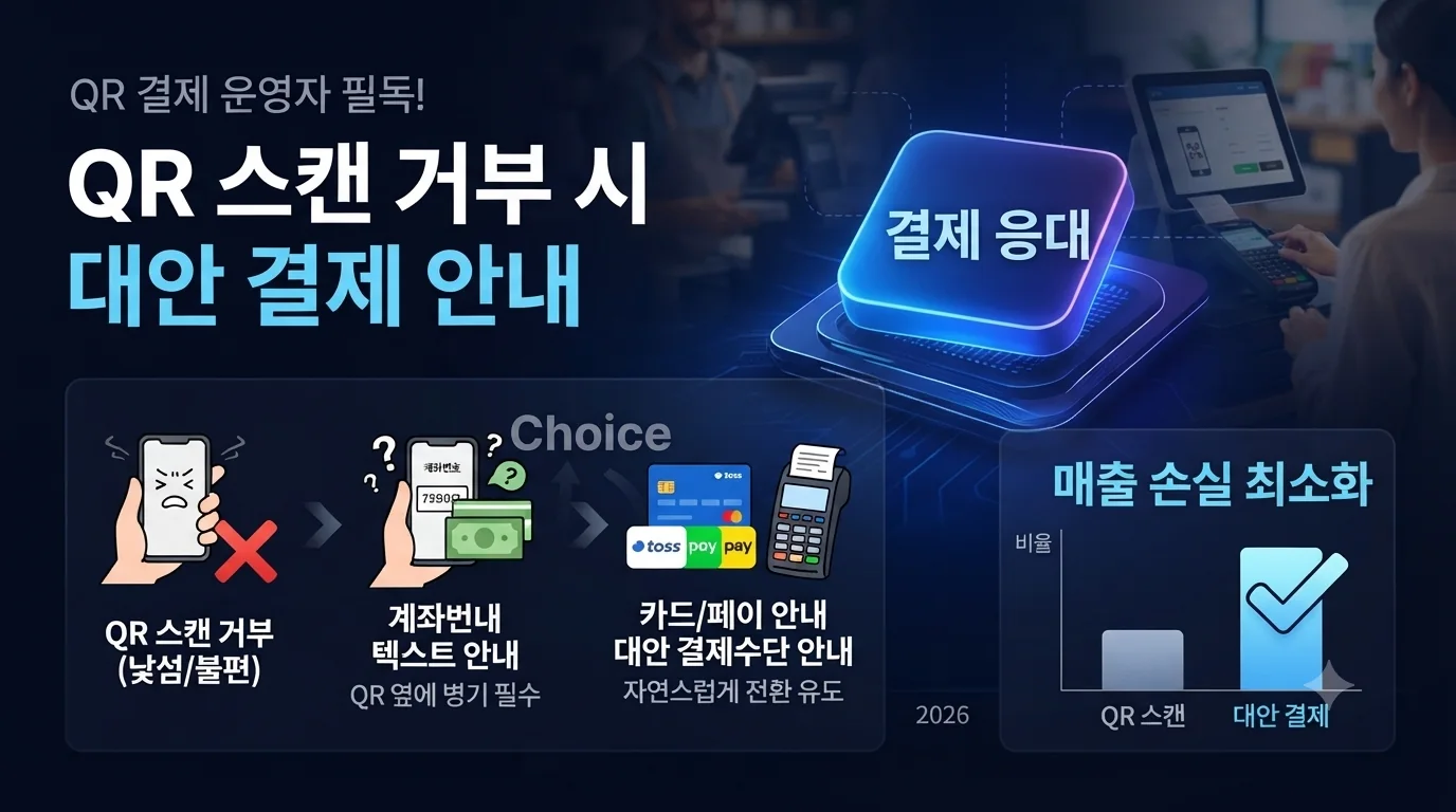 손님이 QR 스캔을 거부할 때, 대안 결제 안내하는 법