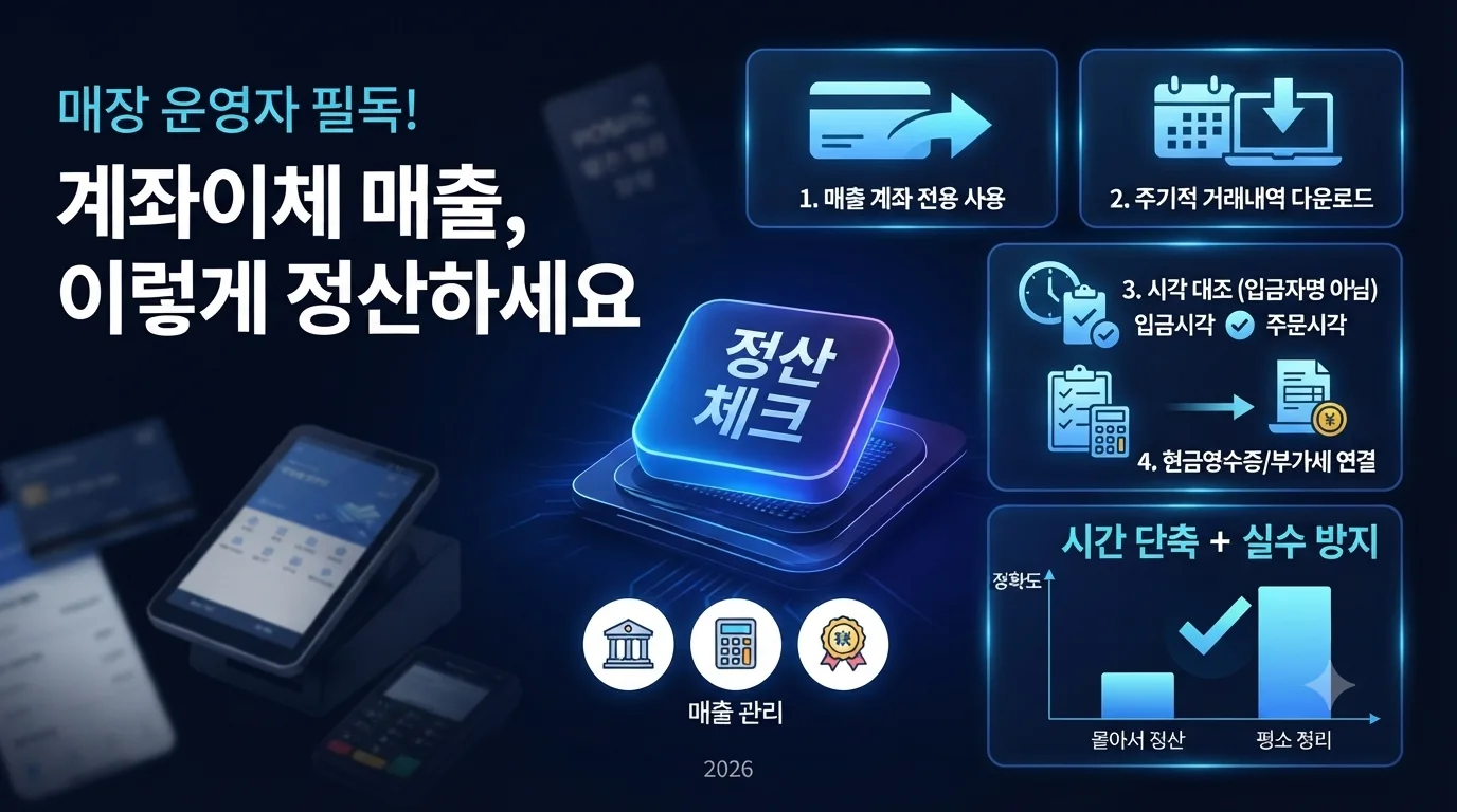 매장 정산할 때 계좌이체 내역 확인하는 법