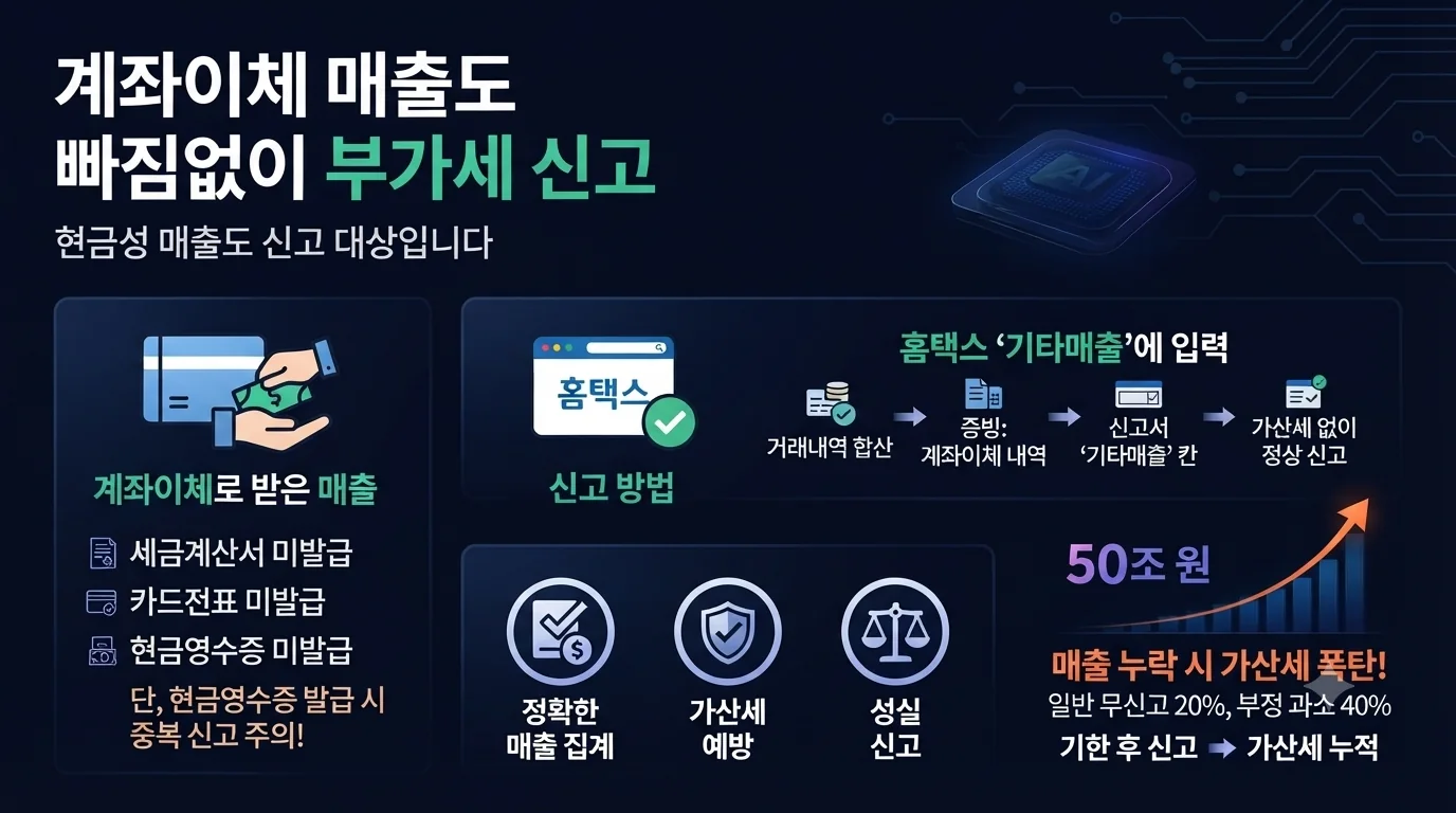 계좌이체 매출과 부가세 신고